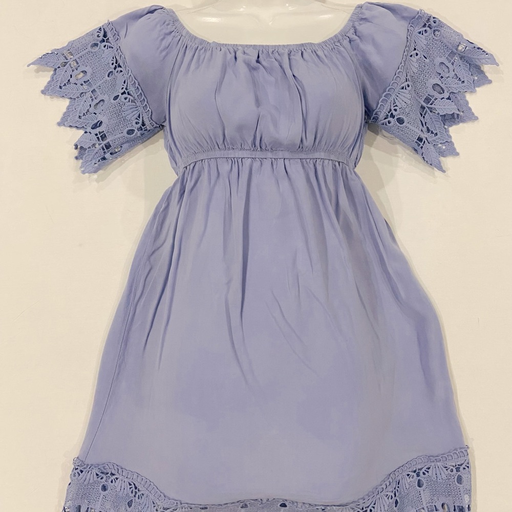 Light Blue Off Shoulder BabyDoll Dress